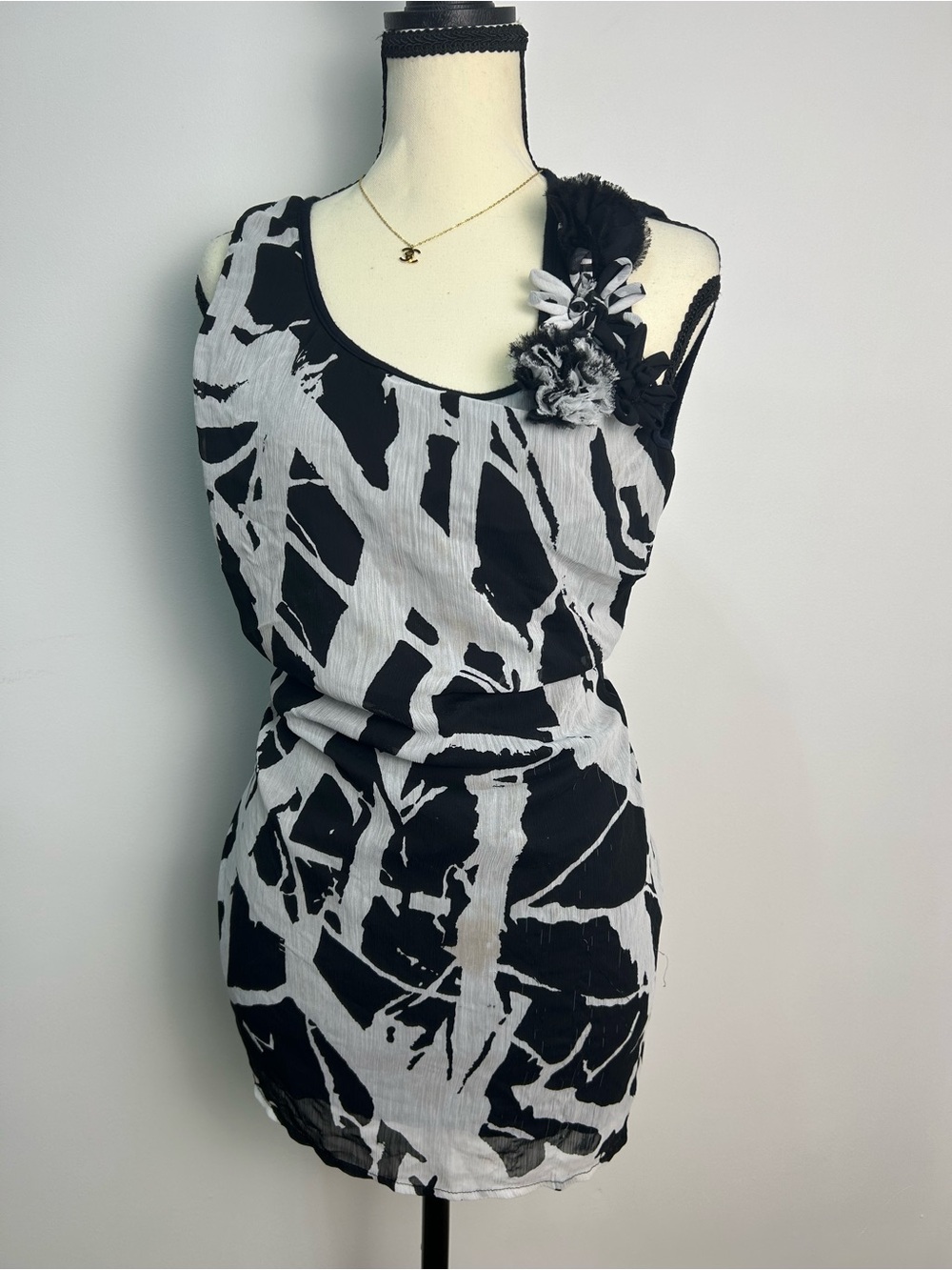 Coquette Black and White Striped Women’s Blouse - XS